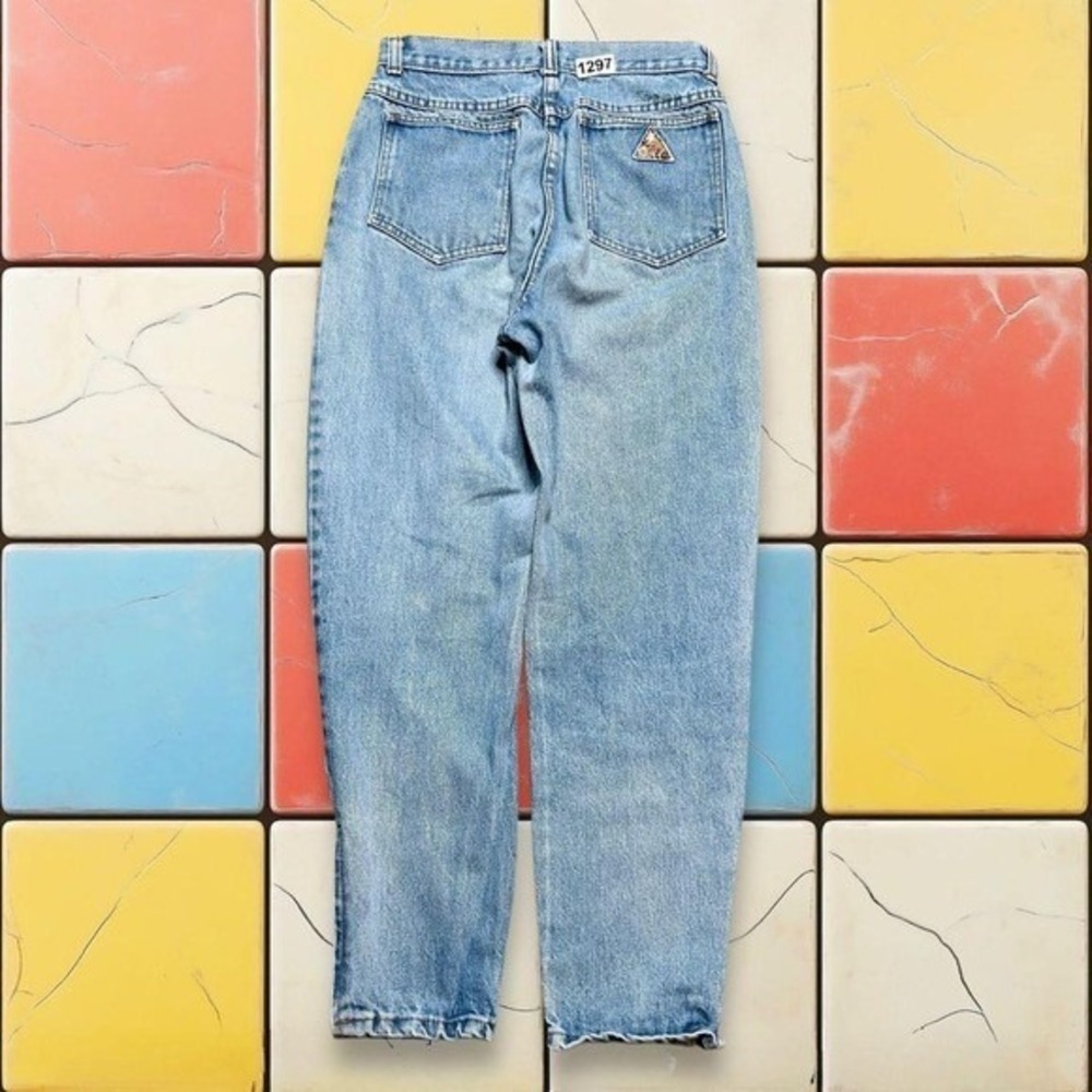 Vintage 90s Express High Rise Jeans Size 24 Woman Blue Denim Tapered USA Zipper